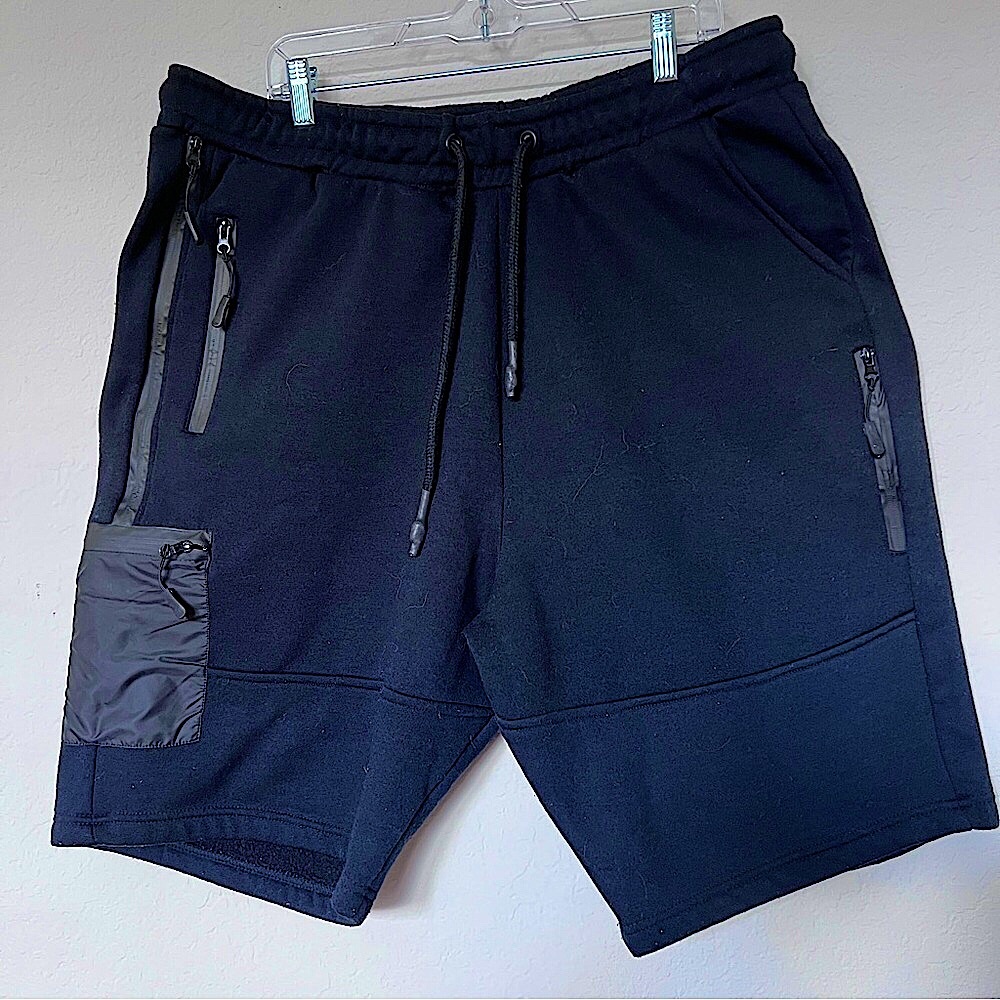 Steves Jeans Men's Fleece Shorts Black 3XL